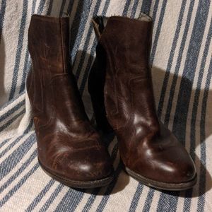 Genuine leather brown dress boot